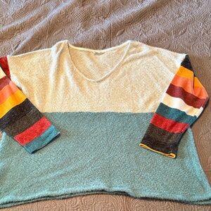 BiBi Multicolor Striped V-Neck Sweater